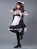 Cosfun Chocola Cosplay Maid Dress Costume with Apron Cat Ears Tail mp005746 (Small)