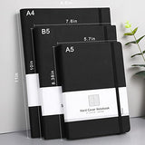AHGXG Lined Journal Notebook - 320 Pages Thick Journal for Writing, Extra Large A4 College Ruled Notebook, 100gsm Thick Paper, Leather Softcover, for Women Men Work School, 8.5''×11'' - Black