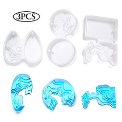3Pcs Island Resin Silicone Molds Ocean Style Moulds for Jewelry Making, Epoxy Resin Casting Molds with Hole for Resin Crafts, DIY, Pendant, Necklace, Key Chain