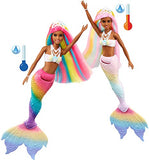 Barbie Dreamtopia Rainbow Magic Mermaid Doll with Rainbow Hair and Water-Activated Color Change Feature, Gift for 3 to 7 Year Olds