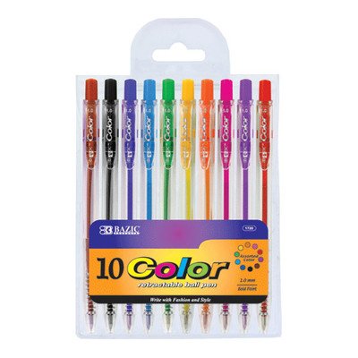 BAZIC 10 Retractable Color Pen