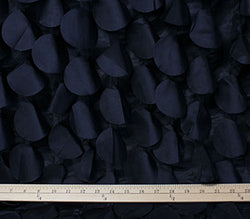 Taffeta Fabric Round Petal 54" Wide Sold By The Yard (BLACK)