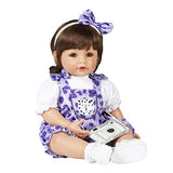 Adora ToddlerTime "Cheetah Girl" Doll with cheetah print purple romper with matching headband and camera style purse