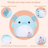 Tezituor 16” Large Axolotl Plush Toy Throw Pillow - Jumbo Axolotl Stuffed Animals with Three Babies Axolotl Inside - Squishy and Cuddly Axolotl Plushie for Girlfriend,Kids,Teens, 4 Pieces in Total