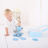 Bigjigs Toys Blue Polka Dot Tin Tea Set