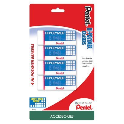 Pentel Hi-polymer Erasers (4 Count)