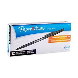 Paper Mate Write Bros Ballpoint Pens, Medium Point (1.0mm), Black, 12 Count