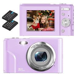 Digital Camera, COZPUZHAT Mini Kids Camera FHD 1080P 36MP 16X Digital Zoom LCD Screen with 2 Batteries Compact Portable Camera for Kids Students Teens