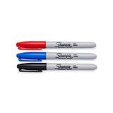 Sharpie 30173PP Permanent Markers, Fine Point, Assorted Colors, 1 Blister of 3 Markers, 3 Markers