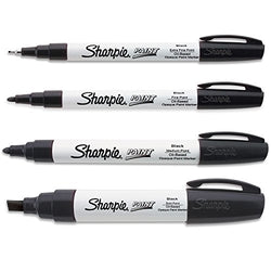 Sharpie Paint Marker Oil Based Black All Sizes Kit with Ex Fine, Fine, Medium & Bold
