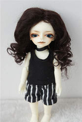 Doll Wigs Jusuns JD039 Baby Wave Curly Mohair BJD Doll Wigs Full Sizes Doll Accessories (Nature Black, 4-5inch)
