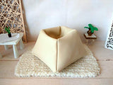Doll Bean Bag, Dollhouse Leather Chair Square 1/6 scale. Miniature Furniture