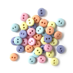 Tiny Buttons For Sewing, Doll Making and Crafts (Pastel) - 3 Packs - 120 Buttons