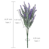 GTIDEA Artificial Flowers Flocked Plastic Lavender Bundle Fake Plants Wedding Bridle Bouquet Indoor