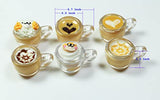 6 Mix Coffee Latte Art Dollhouse Miniature,Tiny Coffee ,Drink Beverage Dollhouse Accessories for Collectibles