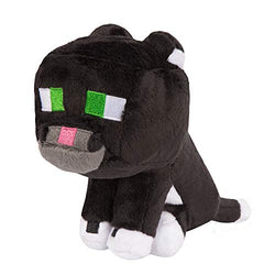 JINX Minecraft Tuxedo Cat Plush Stuffed Toy, Black/White, 8" Tall