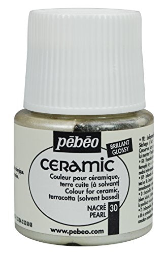 Pebeo Ceramic Enamel Effect Paint, 45 mL, Pearl