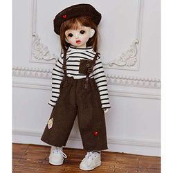 HMANE BJD Dolls Clothes 1/6, Daily Cute Stripes Clothes Set for 1/6 BJD Dolls (No Doll)