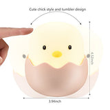 APUPPY Cute Creative Egg Shell Night Light, Rechargeable Egg Shell Chick Shape Top Control Lamp for