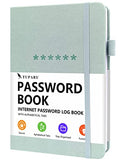 Password Book with Alphabetical Tabs – Hardcover Internet Address & Password Organizer – Password Keeper Notebook for Computer & Website – 5.2 x 7.6" Log-in Password Journal w/ Thick Paper