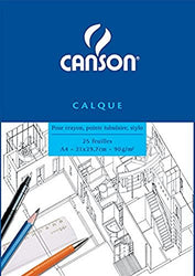 Canson - tracing Paper pad - A4-21 x 29.7 cm - 25 Sheets - Translucent
