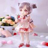 Y&D BJD Dolls, 1/6 Cute SD Doll 29Cm 11.4 Inch Ball Jointed Doll DIY Toys with Full Set Clothes Socsk Shoes Wig Makeup, Beautiful Surprise Birthday Gift for Girls