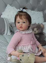 Zero Pam Reborn Baby Dolls Girls Real Looking Babies Painted with 3D Visible Veins 24 Inch Realistic Newborn Baby Dolls That Look Real Silicone Toddler Dolls