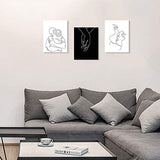 Minimalist Black and White Love Wall Art Canvas Oil Paintings Home Decor Framed Lovers Abstract Art Prints Artwork Pictures for Bathroom Living Room Home Office Kitchen Wall Decor Ready to Hang