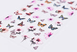 LIFOOST Butterfly Nail Stickers 5D Embossed Flowers Nail Decals Spring Floral Nail Art Stickers Nail Design Engraved Colorful Butterflies Stickers for Nails Women Nail Accessories