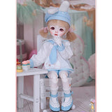 1/6 BJD Doll Fullset 26cm 10.23in Cute Girl SD Dolls Handmade Ball Jointed Doll Resin DIY Gift with Clothes + Wig + Shoes + Makeup