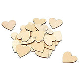 RERIVER 2-Inch Wooden Heart Blank Unfinished Wood Slices Discs Cutout Pieces DIY Crafts