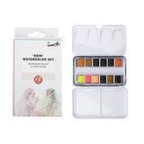 SEAMIART Watercolors Paint Set of 12 Assorted Skin Watercolor Pans in Portable Tin Box for Artists Art Watercolor Painting