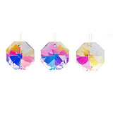 Darice Jewelry Making Pendant Beads Crystal Cut AB Octagon 24mm x 24mm (3 Pack) CRY 140 Bundle with