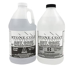 Art Coat 1 Gallon Epoxy Kit (Stone Coat Countertops) – Colorable DIY Art Resin with Extra UV Inhibitors and Heat Resistance for Long-Lasting Epoxy Art!