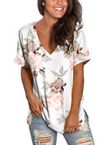 Womens Tshirts Short Sleeves Cute Juniors Tops Beach Printed Tunics Side Split S