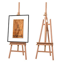 VISWIN 63 Wooden Tripod Display Easel Stand for Wedding Sign, Poster,  A-Frame Artist Easel Floor with Tray for Painting, Canvas, Foldable Easel -  Gold 