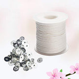 HEALLILY 1 Roll 61 Meter Candle Wick Making Kit Pre Waxed Candle Wick Rope String Roll with 300pcs Wick Tabs DIY Candle Making Material for Home Shop