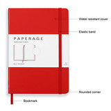 Paperage Journal Blank Page Notebook, Hard Cover, Medium 5.7 x 8 inches, 100 gsm Thick Paper (Red, Plain)