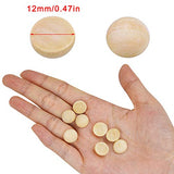 300pcs Half Wood Balls Unfinished Split Wood Balls Round Half Wooden Balls Wood Craft Balls Decorative Natural Mini Split Wood Balls for DIY Craft Christmas Ornaments (12mm)