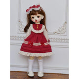HMANE BJD Dolls Clothes 1/6, Cute Dress Clothes Set for 1/6 BJD Dolls - (Red) No Doll