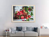 5D Diamond Painting Flowers, Paint with Diamonds DIY Diamond Art Apple Strawberry, Diymood painting by Number Kits Full Drill Rhinestone for Home Wall Decor 12x16inch