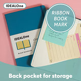 IDEALOne Classic Hardcover Lined Notebook Journal – For Work, Home, School, 5.7 x 8 inches, 160 pages,100GSM, with Elastic Band Closure and Ribbon Bookmark, Teal