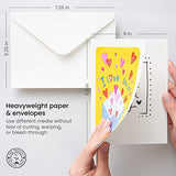 Arteza Blank Watercolor Cards with Envelopes, Set of 25, 5 x 6.9 Inches, 140 lb Heavyweight Paper, 100% Cotton Watercolor Postcards, Art Supplies for Thank You Notes, Invitations, and Greeting Cards