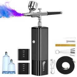 Avhrit Cordless Airbrush with 2 Battery, 32PSI Portable Airbrush Kit with Compressor, Dual-Action Cordless Airbrush for Painting, Makeup, Nail, Model