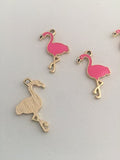 Hot Pink Flamingo Charm lot Set of 25 Gold and Hot Pink