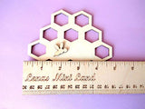 Wooden Honeycomb With Bee 5 inch Yarn Holder Handmade Embroidery Floss Organizer