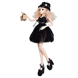 Proudoll 1/3 BJD Doll 60cm 24in SD Ball Jointed Dolls Fashion Girl Caroline Wig Hat Dress High Heel Handbag Free to Change DIY Girl Gift
