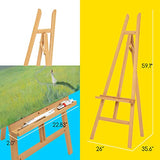 MEEDEN Large Wooden Easel Stand for Painting/Display Adjustable, Max Height 59", Studio Easel Holds Max Canvas 90", Art Easel for Adults, Artist Easel for Painting, Wood Standing Easel for Painting
