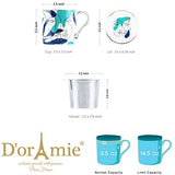Doramie Porcelain Tea Steeping Mug, 15Oz Ceramic Loose Leaf Tea Cup with Infuser Lid and Gift Boxed for One Set, Ideal Gift for Friend,Original Design 450ml(Yellow)