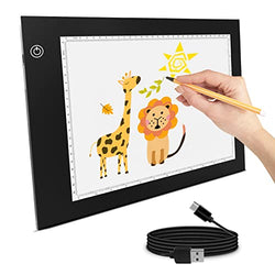 VALUCKY A4 LED Tracing Light Box, Portable Light Board, Very Bright & Adjustable Brightness, Ultra-Thin & Lightweight, LED Artcraft Trace Light Pad for Diamond Painting,Drawing,Animation,Sketching